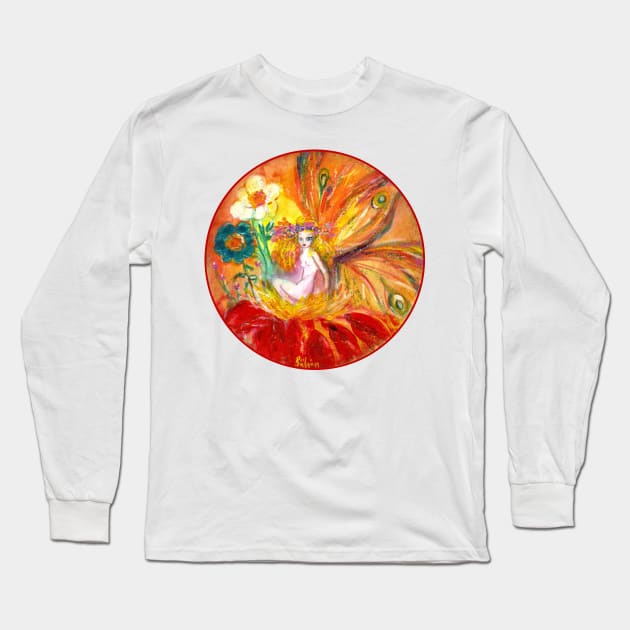 FAIRY OF THE RED FLOWER Long Sleeve T-Shirt by BulganLumini